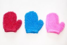 Breast augmentation massage gloves. 